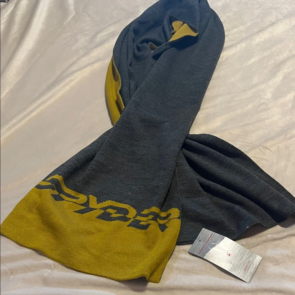 Spyder Charcoal and Mustard Scarf